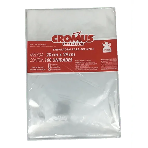 SACO TRANSP CROMUS 20X29 PT C/50 UN