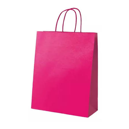 SACOLA DE PAPEL PINK 26 X 21 X 9 VINCO