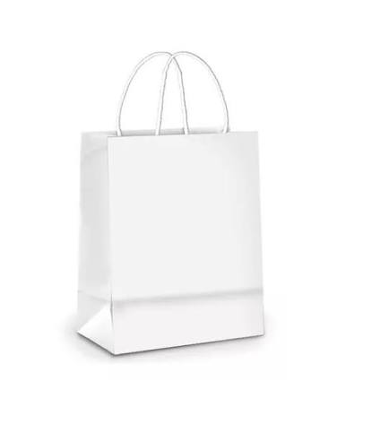 SACOLA KRAFT BRANCA (SOS) PREMIUM M 31X26X13