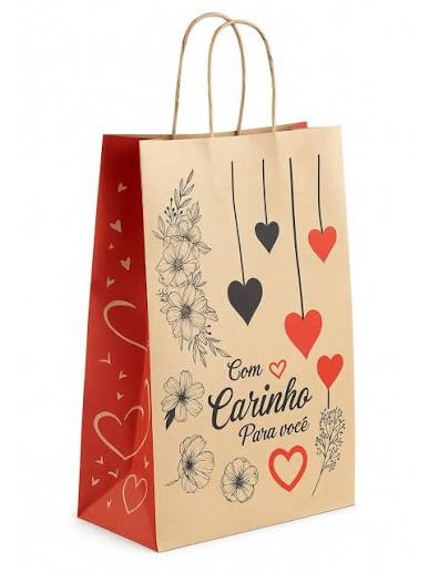 SACOLA KRAFT M 34X22X12 COM CARINHO PARA VOCE