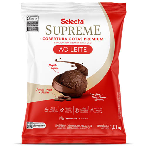 SELECTA SUPREME EM GOTAS - COBERTURA SABOR CHOCOLATE AO LEITE 1,010KG