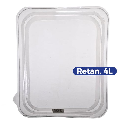 TAMPA PET P/ASSADEIRA RETANGULAR 4,0 LITROS PRA VIAGEM