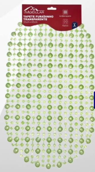 TAPETE PLAST FURADINHO TRANSP CORES 35X65CM
