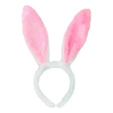 TIARA EM PELUCIA ORELHA DE COELHO PAETE ROSA