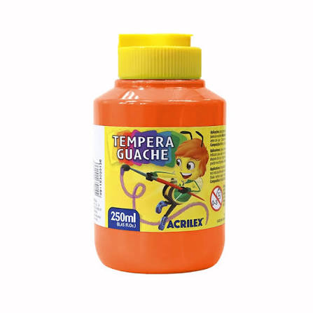 TINTA GUACHE LARANJA 250ML ACRILEX