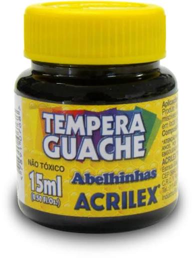 TINTA GUACHE PRETO 15ML ACRILEX
