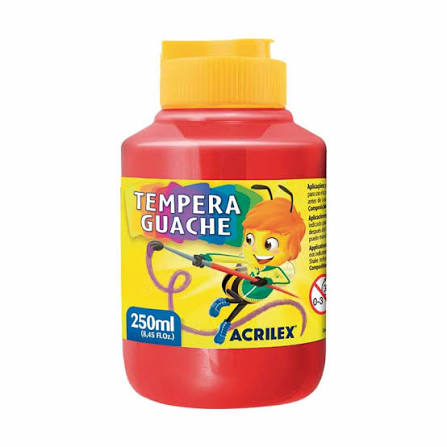 TINTA GUACHE VERMELHO FOGO 250ML ACRILEX