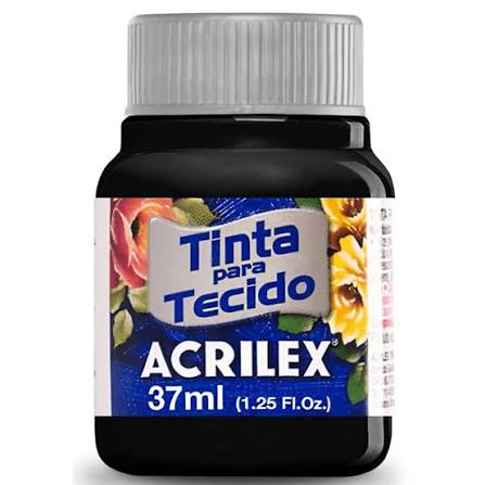 TINTA PARA TECIDO 37ML PRETA ACRILEX