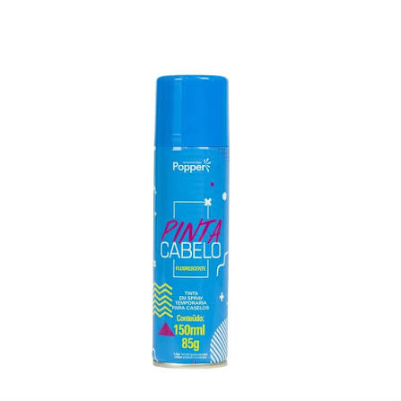 TINTA SPRAY PINTA CABELO AZUL FLUORESCENTE 150ML POPPER