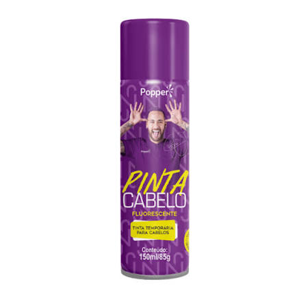 TINTA SPRAY PINTA CABELO ROXO FLUORESCENTE 150ML POPPER