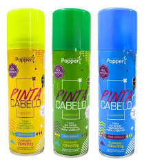 TINTA SPRAY PINTA CABELO SORTIDO FLUORESCENTE 150ML POPPER