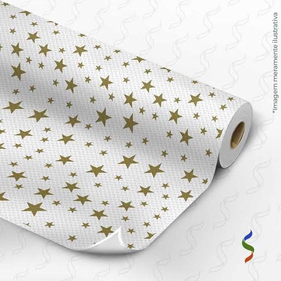 TNT ESTAMPADO ESTRELA BRANCO / OURO