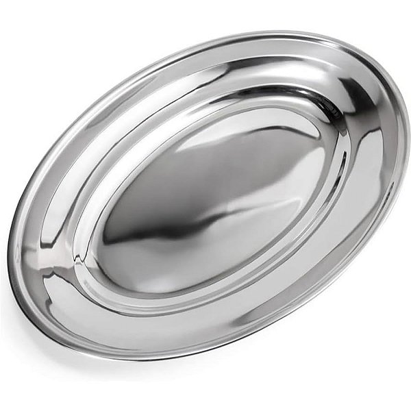 TRAVESSA DE INOX SILVER 29CM EM CASA TEM