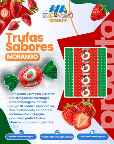 TRUFA SABORES MORANGO NOVA ALIANCA