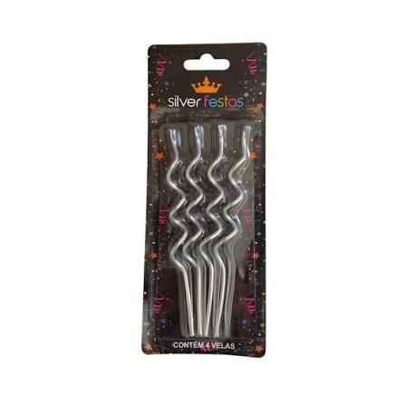VELA ESPIRAL PRATEADA V024 SILVER FESTAS