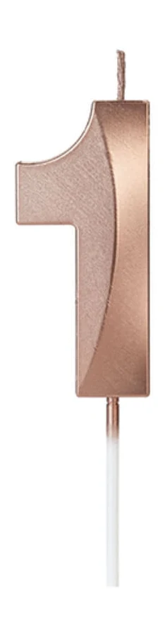 VELA MINI DESIGN ROSE GOLD NUMERO 1 SILVER FESTAS