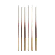 VELA PALITO GIGANTE DEGRADE PEROLA C/ ROSE GOLD 15 CM