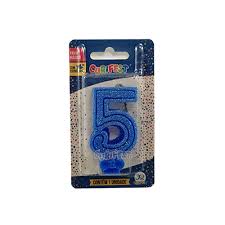 VELA SUPER NUMERO SIMPLES AZUL Nº 5 CURIFEST