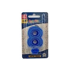 VELA SUPER NUMERO SIMPLES AZUL Nº 8 CURIFEST