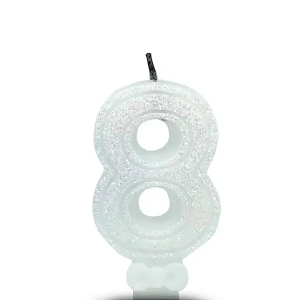 VELA SUPER NUMERO SIMPLES BRANCO Nº 8 CURIFEST