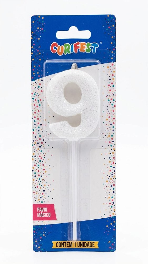 VELA SUPER NUMERO SIMPLES BRANCO Nº 9 CURIFEST