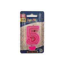 VELA SUPER NUMERO SIMPLES ROSA Nº 5 CURIFEST
