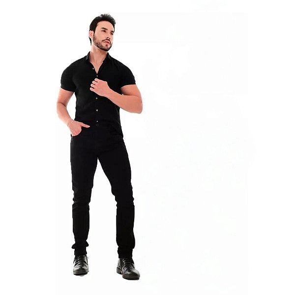 Calça Jeans Estilo Único Com Elastano Masculina 8008
