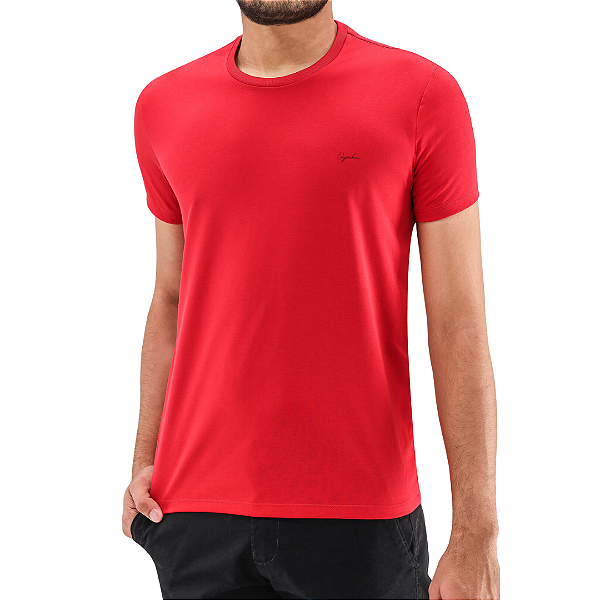 Camiseta Ogochi Masculina Essencial Slim Vermelha Casual