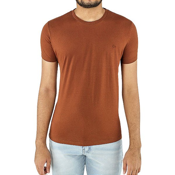 Camiseta Ogochi Essencial Slim Masculina Marrom