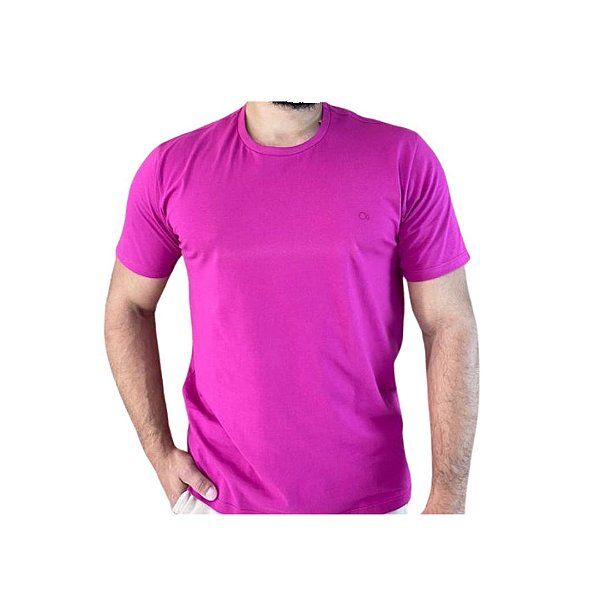 Camiseta Ogochi Masculino Manga Curta Essencial Slim Rosa
