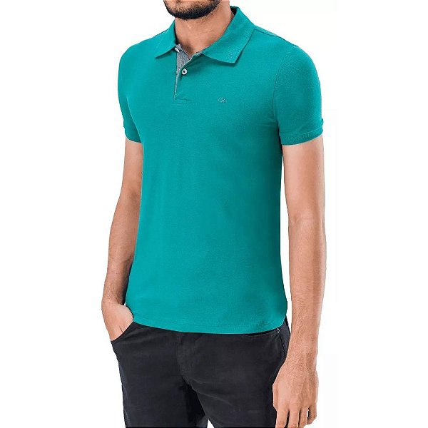 Camiseta Gola Polo Ogochi Essencial Slim Masculina Azul