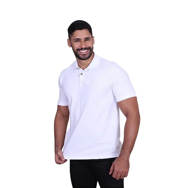 Camiseta Ogochi Gola Polo Essencial Slim Masculina Branca