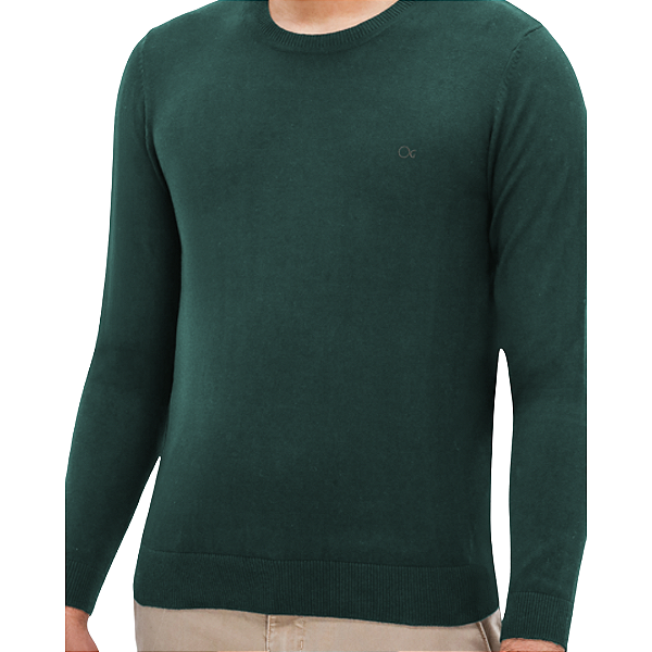 Suéter de Tricot Slim Ogochi Masculino Verde