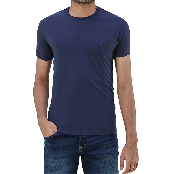 Camiseta Ogochi Plus Size Masculino Azul Marinho Manga Curta