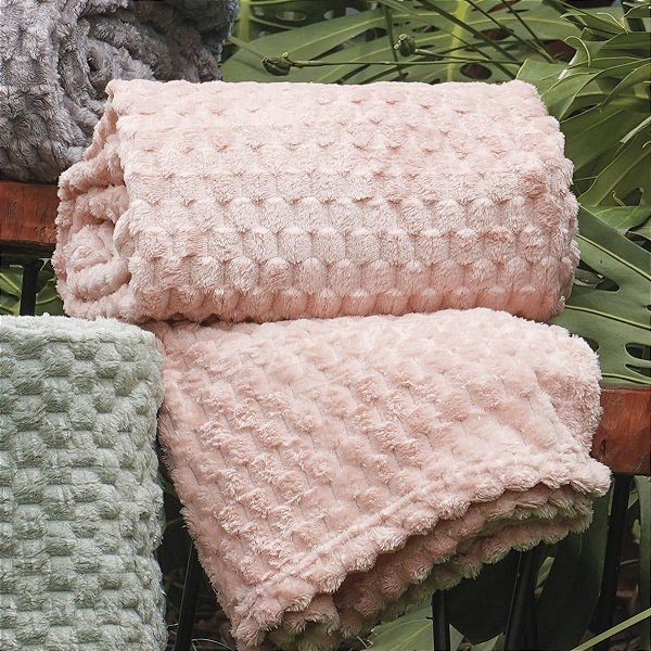 Manta Cobertor Flannel Brushed Casal 1,80m x 2,30m Rosa
