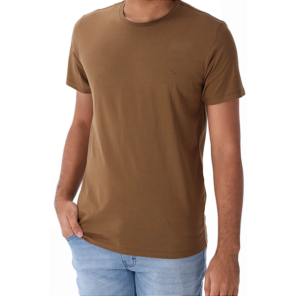 Camiseta Ogochi Slim Essencial Masculino Chocolate