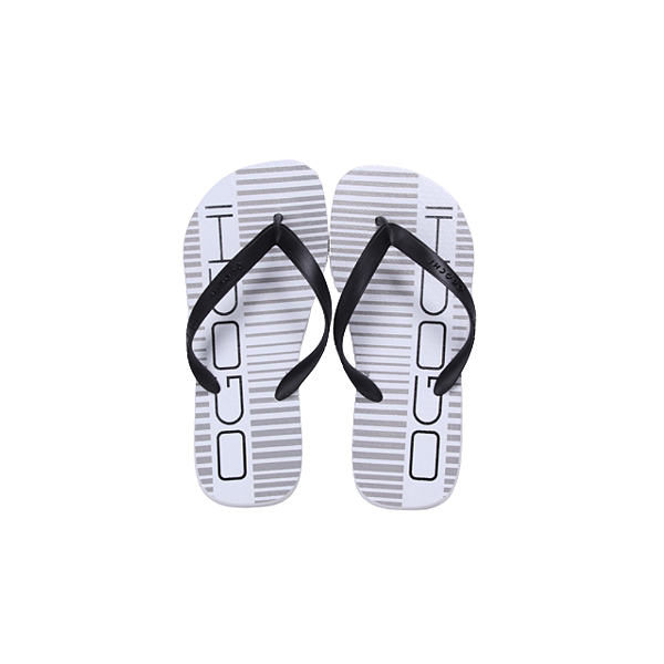 Chinelo Ogochi Casual Básico Listrado Sintético Branco