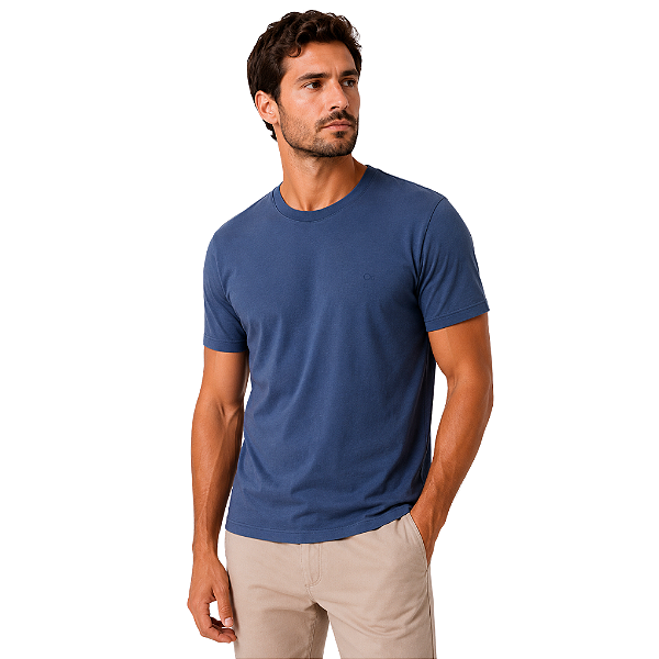 Camiseta Ogochi Essencial Slim Masculina Azul Jeans