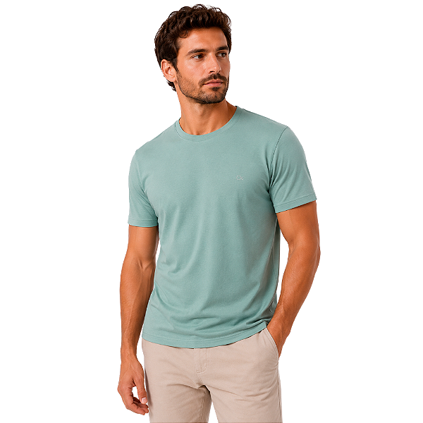 Camiseta Ogochi Essencial Slim Masculina Verde Céu
