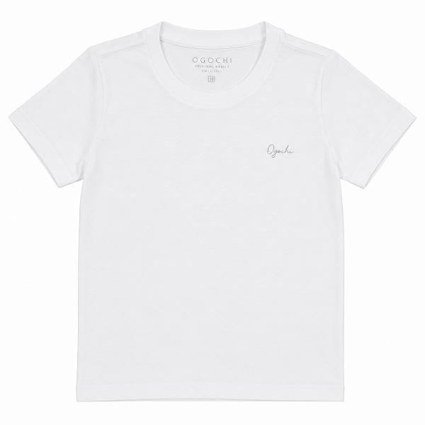Camiseta Ogochi Infantil Juvenil Essencial Slim Lisa Branca