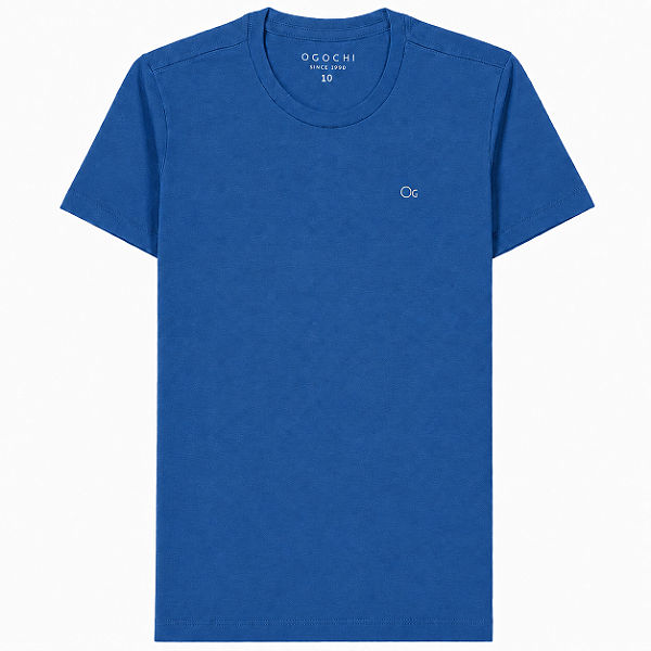 Camiseta Ogochi Infantil Juvenil Slim Lisa Azul Marinho