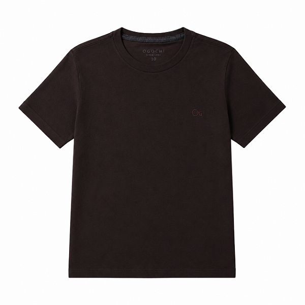 Camiseta Ogochi Infantil Juvenil Essencial Slim Lisa Marrom