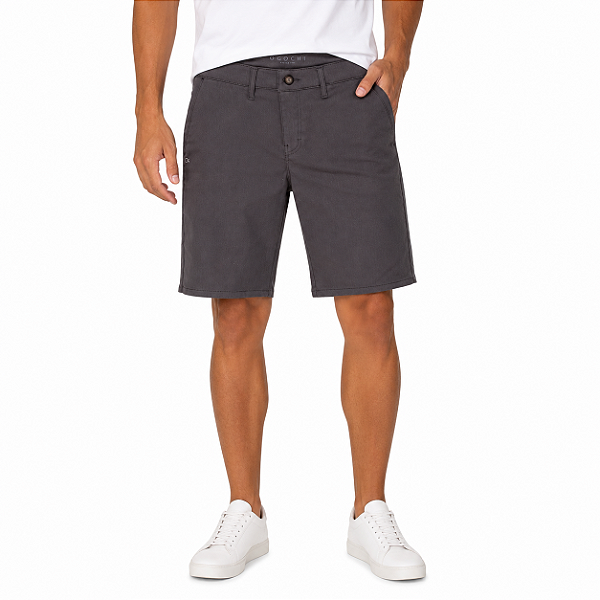 Bermuda Ogochi Masculino Sarja Tradicional Bolso Faca Chumbo