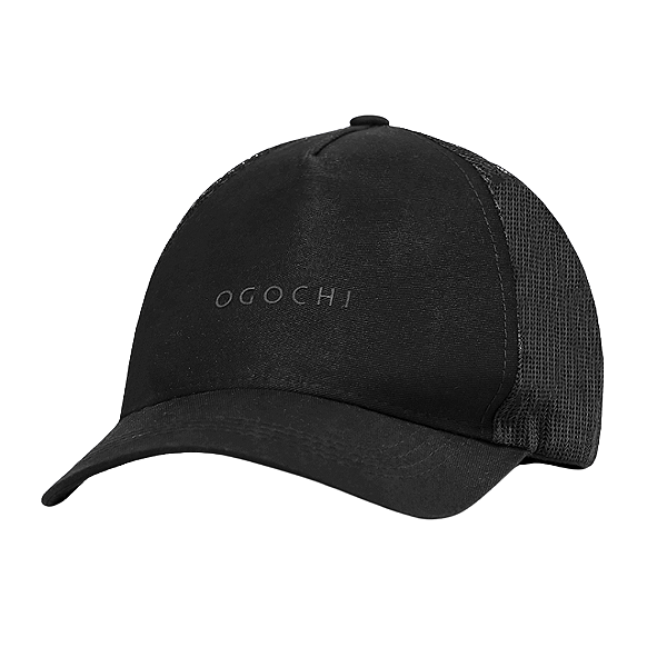 Boné Ogochi Trucker Preto com Tela Traseira e Aba Curva