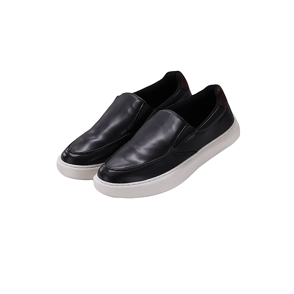 Tênis Yatch Slip On Ogochi Sintético Masculino Preto Casual