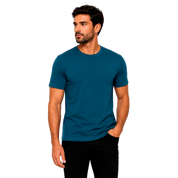 Camiseta Ogochi Essencial Slim Masculino Azul Petróleo
