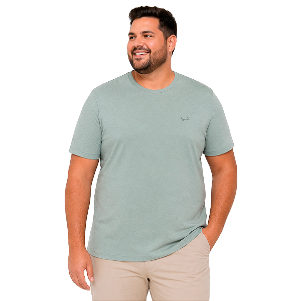 Camiseta Ogochi Plus Size Verde Cidreira Algodão Masculina