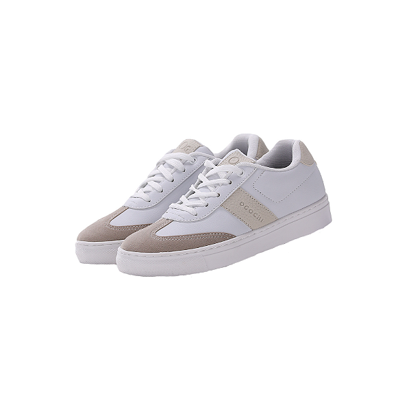 Tênis Infantil Ogochi Casual Bicolor Branco e Bege