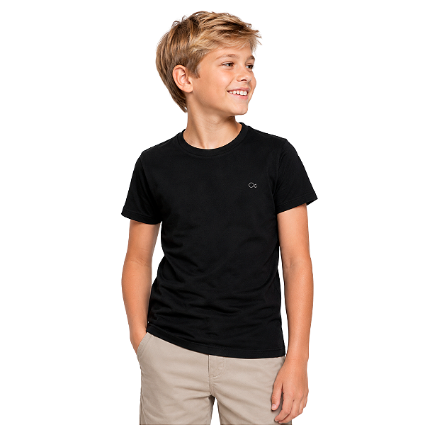 Camiseta Ogochi Infantil Juvenil Essencial Slim OG Preta