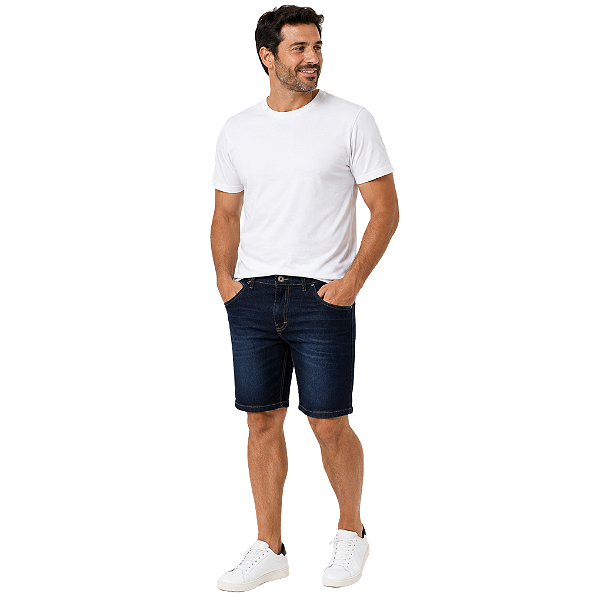 Bermuda Jeans Masculina Ogochi Azul Escuro Tradicional